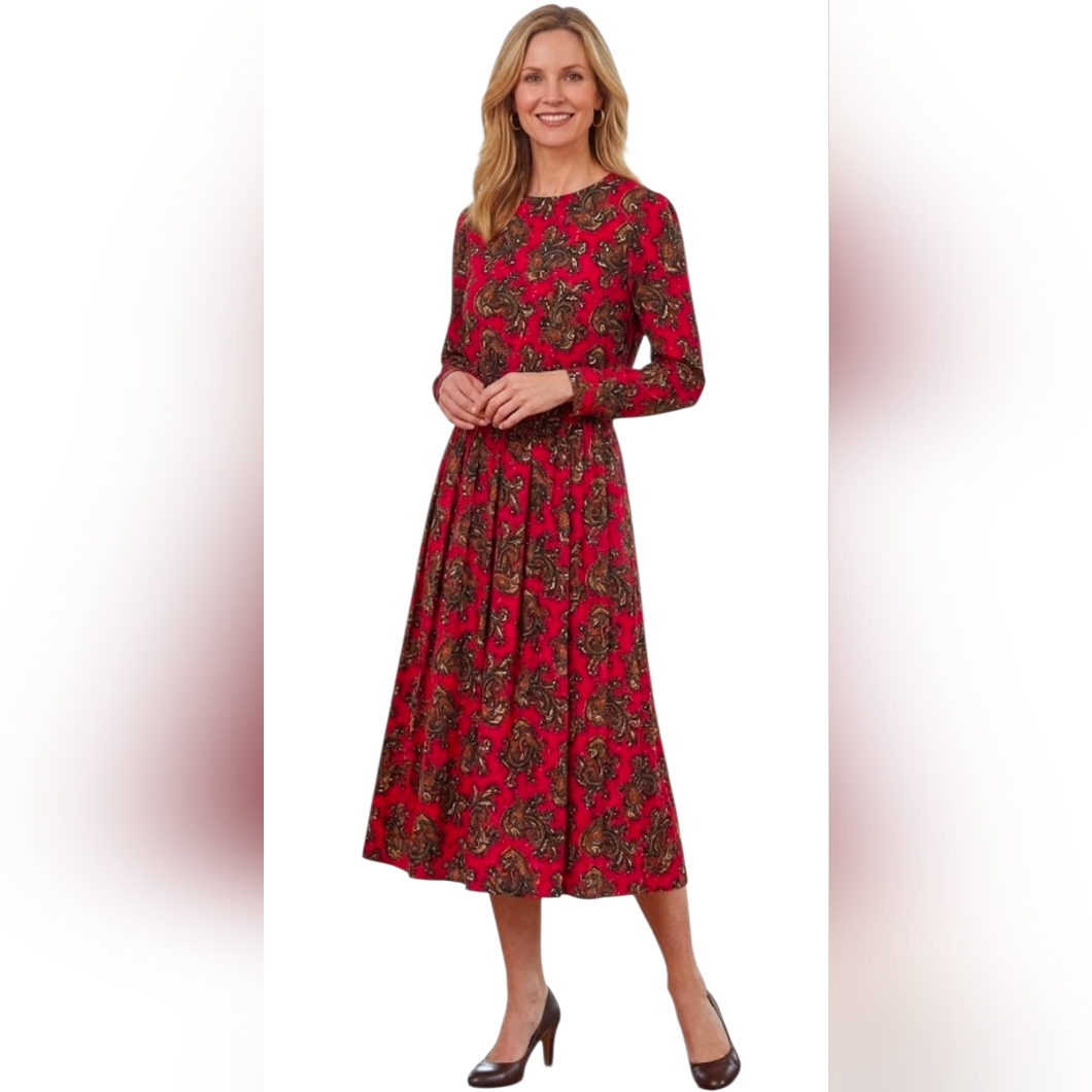 Lanz Originals Womens Maxi Dress Paisley Print Size 6 Vintage